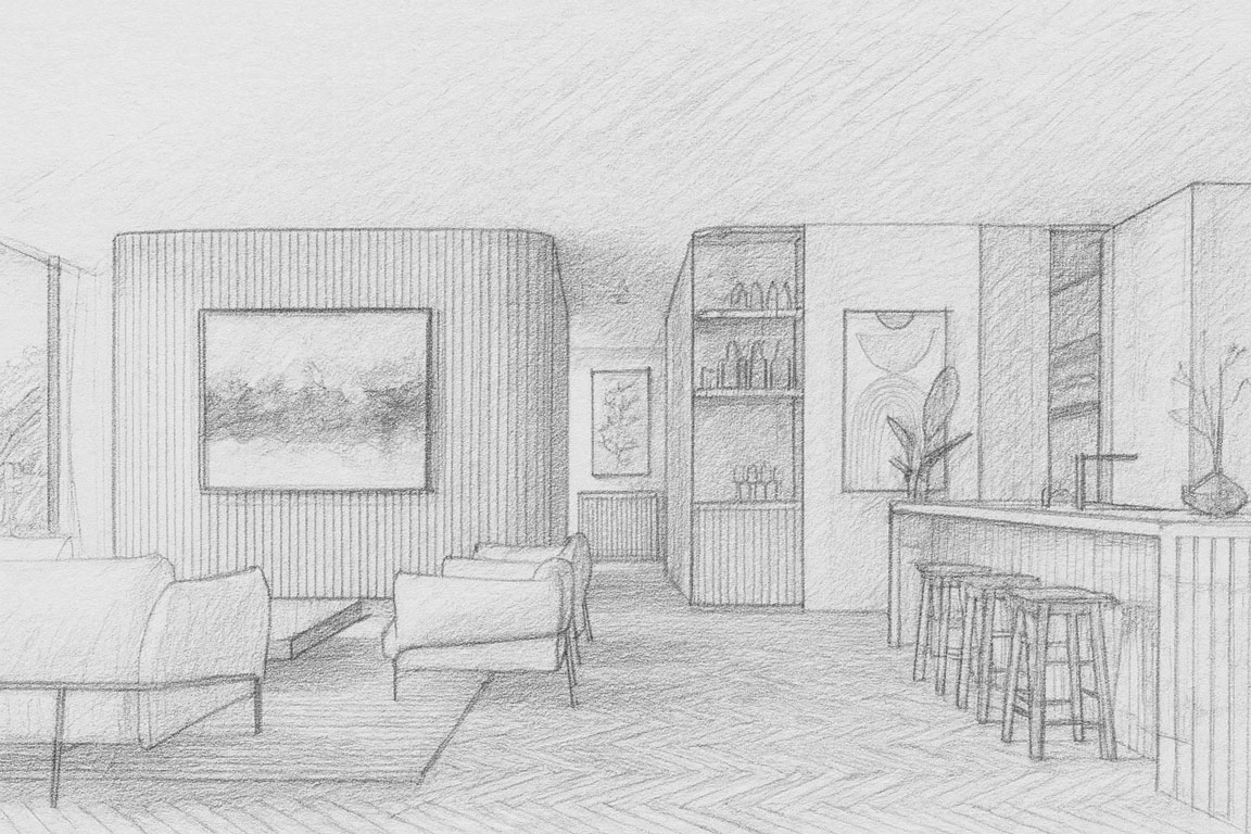 Interior design 3D rendering